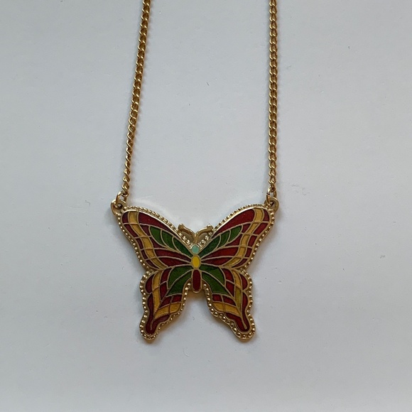Sarah Coventry 1978 Fly Away Choker Butterfly Necklace - Picture 4 of 7